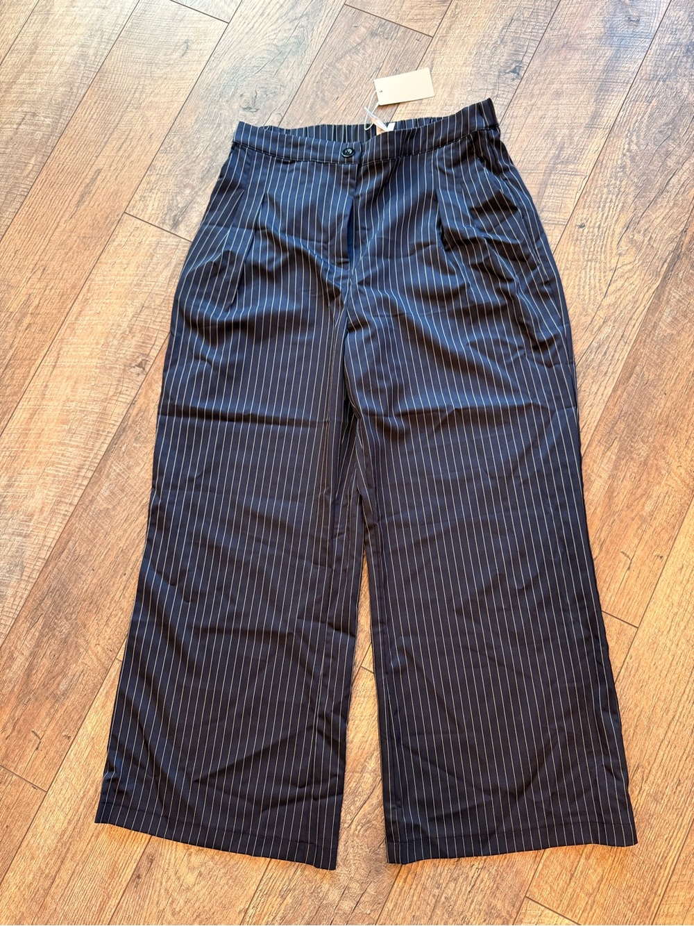 Women's Navy Halara Pinstripe Wide-Leg Pants